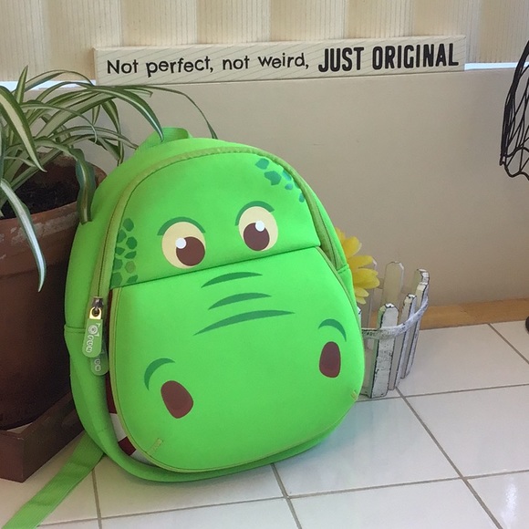 Other - Kid’s Bright Green Padded Dinosaur Backpack